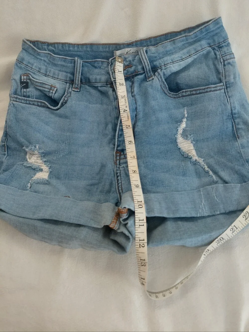 Kancan Light Blue Distressed Women’s Denim Shorts